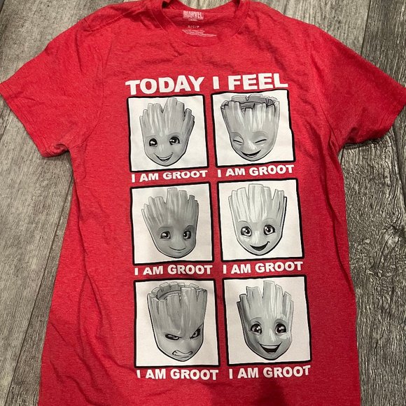 I am Groot Marvel Avengers Red Small Unisex T-Shirt - Picture 1 of 2